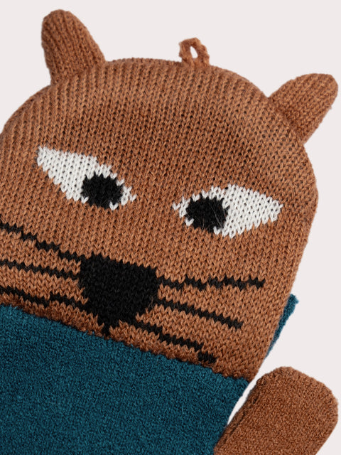 Blue Animal Animation Mittens