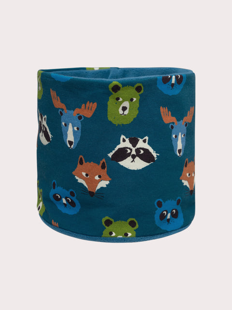Blue Animal Print Cotton Fleece Snood