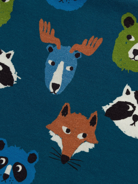 Blue Animal Print Cotton Fleece Snood