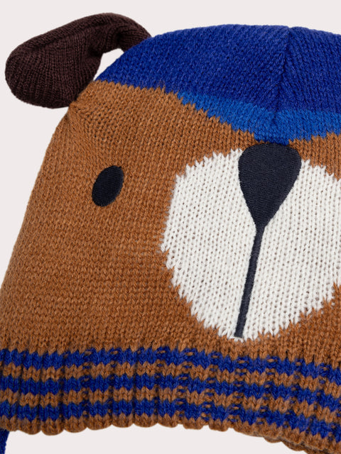 Brown Micropolar Lined Dog Animation Hat