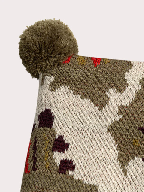 Beige Lined Dinosaur Print Cagoule