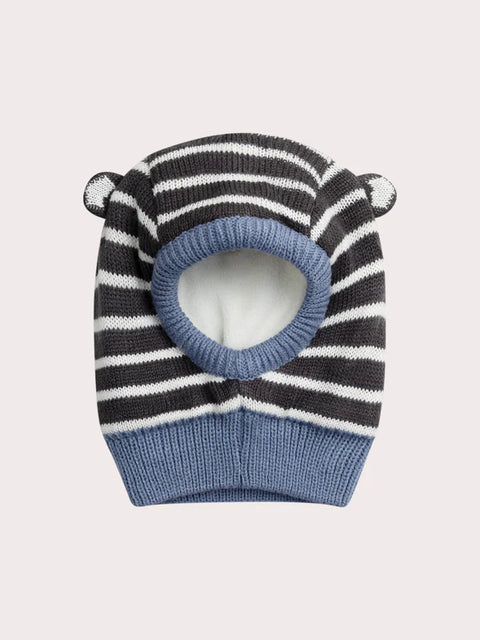 Grey Stripe Micropolar Lined Panda Hat