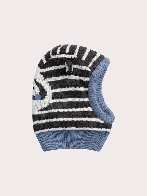 Grey Stripe Micropolar Lined Panda Hat
