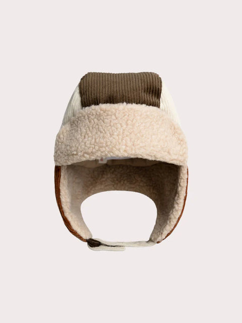 Green Corduroy Style Sherpa Lined Hat