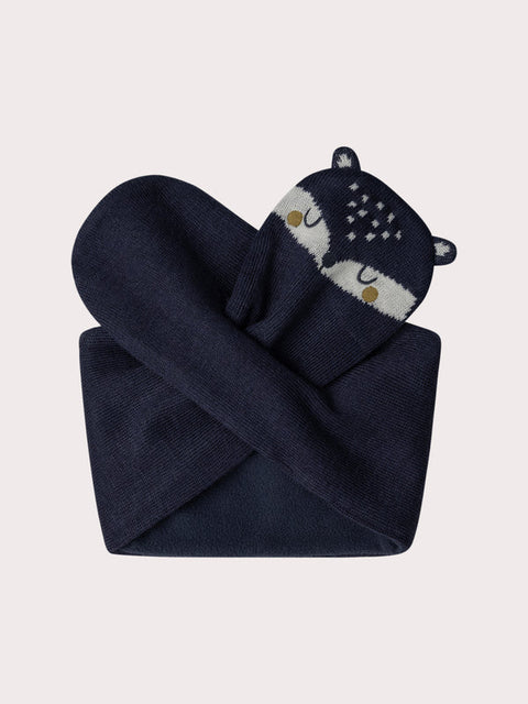 Blue Micropolar Lined Scarf