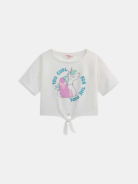 Off White Unicorn Print Cotton T-shirt