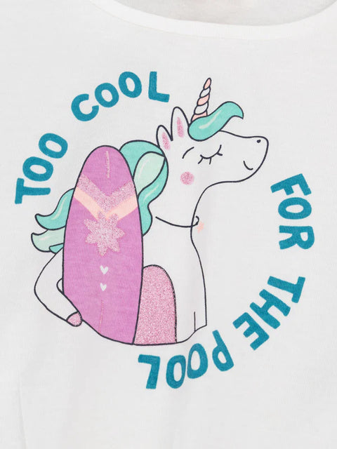 Off White Unicorn Print Cotton T-shirt