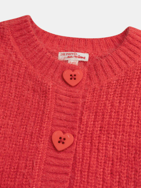 Red Feather Knit Cardigan