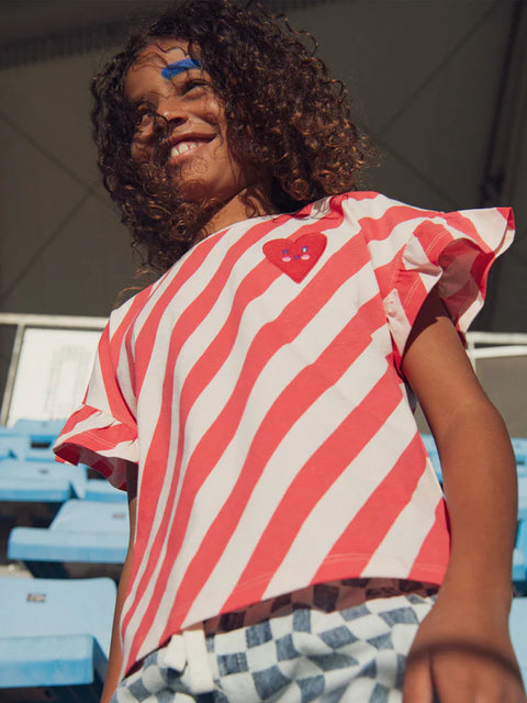 Red Striped Cotton T-shirt