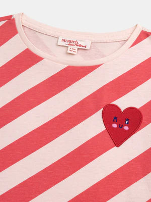 Red Striped Cotton T-shirt