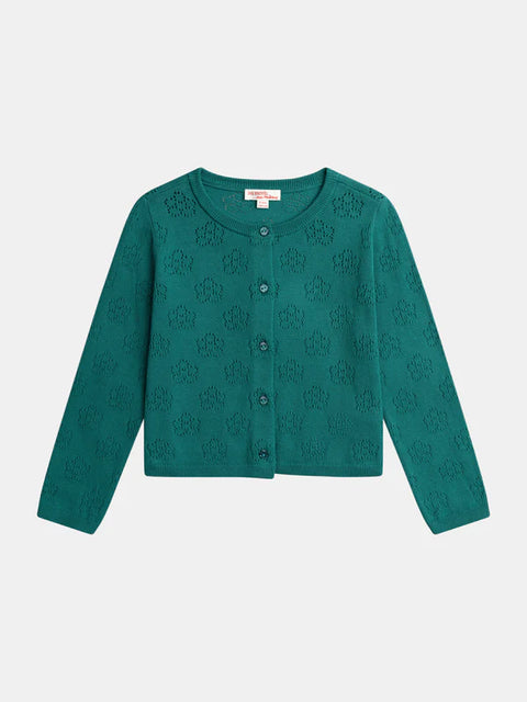 Green Cotton Rich Cardigan