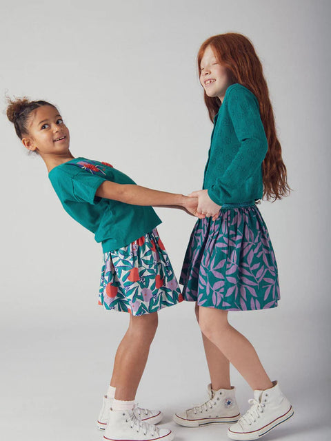 Reversible Floral Print Cotton Skirt