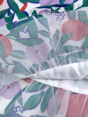 Lined Green Floral Print Cotton Summer Dress