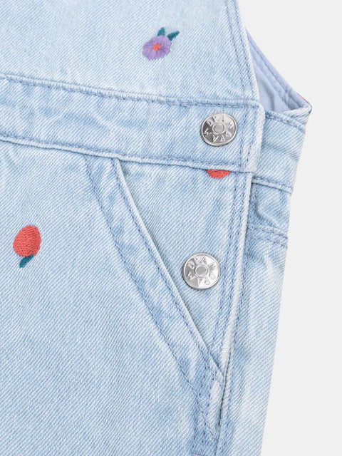 Embroidered Denim Dungarees
