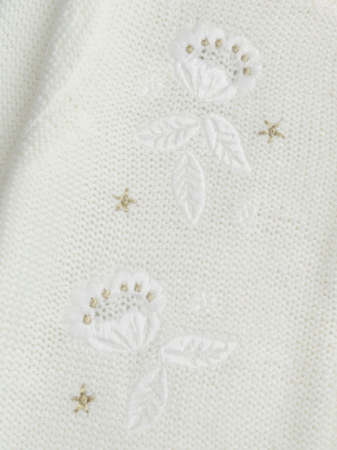 White Embroidered Cardigan