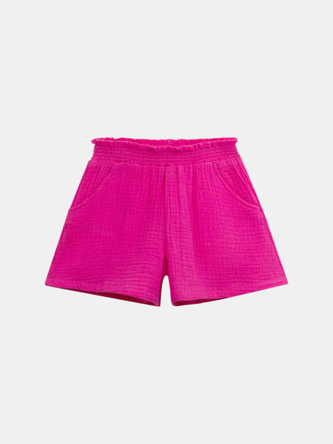 Pink Double Gauze Cotton Shorts