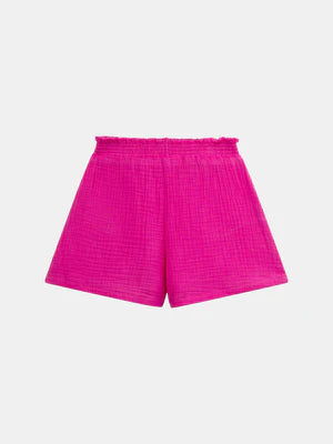 Pink Double Gauze Cotton Shorts