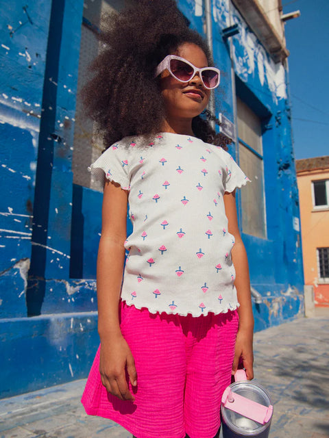 Pink Double Gauze Cotton Shorts