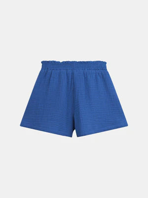 Cobalt Blue Double Gauze Cotton Shorts