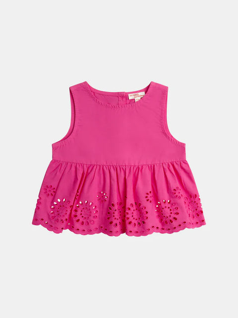 Pink Broderie Anglaise Cotton Blouse