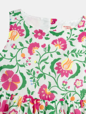 Lined Floral Print Cotton Summer Dress