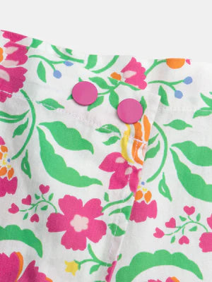 Floral Print Cotton Shorts