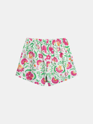 Floral Print Cotton Shorts