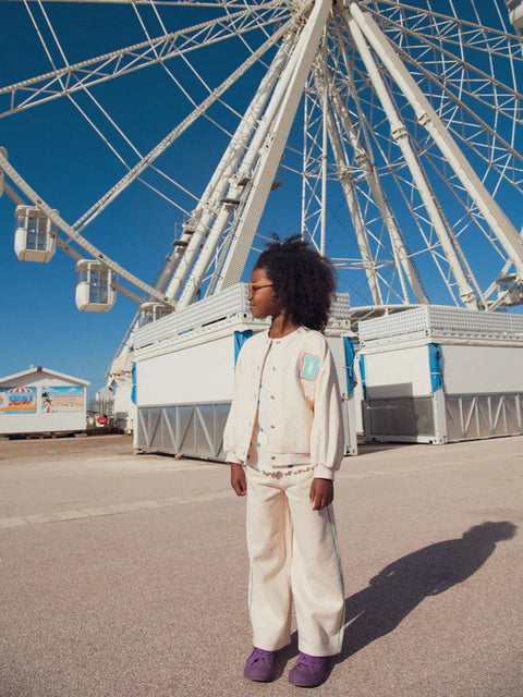 Pink Flared Cotton Fleece Joggers