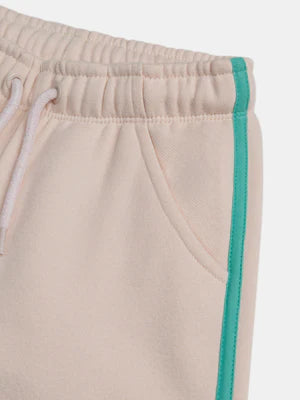 Pink Flared Cotton Fleece Joggers