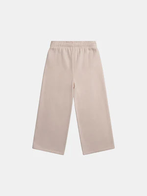 Pink Flared Cotton Fleece Joggers