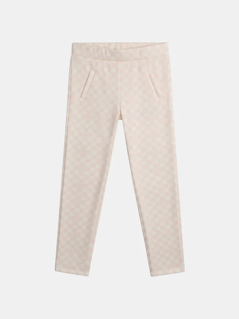 Cream & Pink Check Fleece Pants