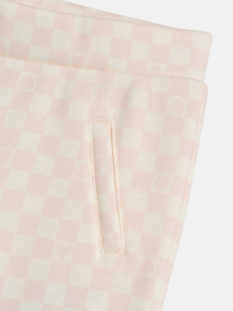 Cream & Pink Check Fleece Pants