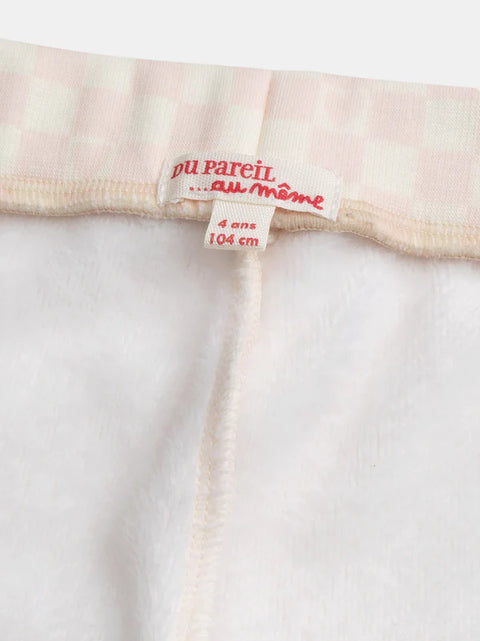 Cream & Pink Check Fleece Pants