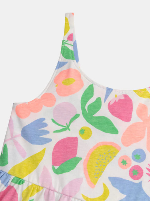 Fruit Print Cotton Jersey Dress
