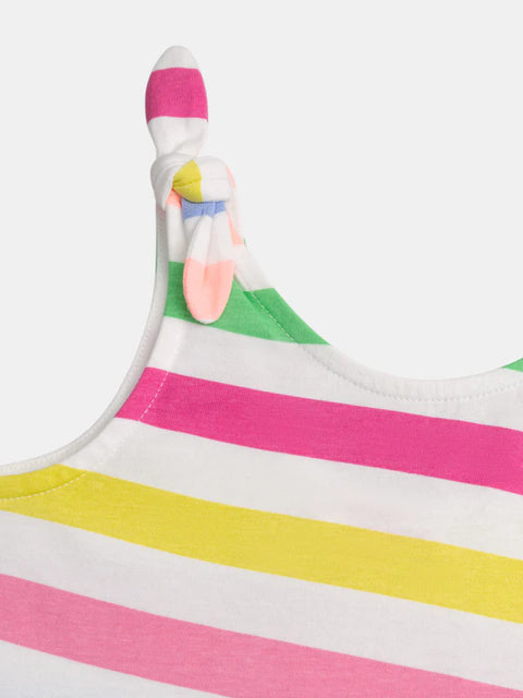Multicolour Stripe Cotton Jersey Dress