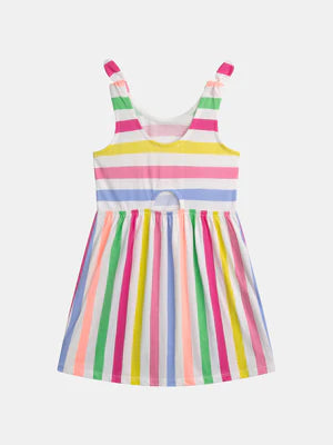 Multicolour Stripe Cotton Jersey Dress