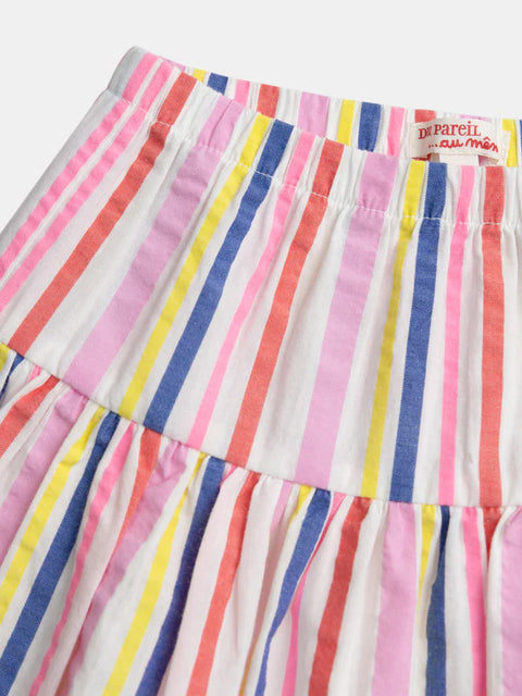 Candy Stripe Seersucker Cotton Skirt