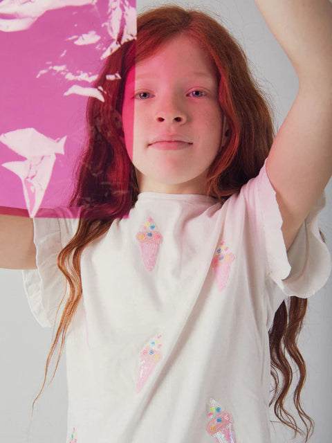 Sequinned Cotton T-shirt