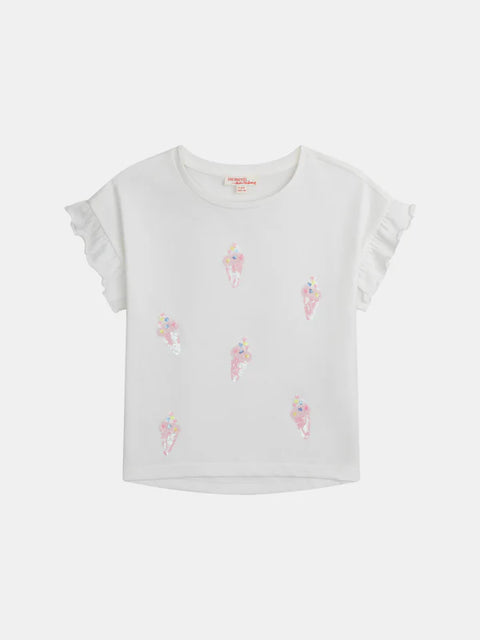 Sequinned Cotton T-shirt