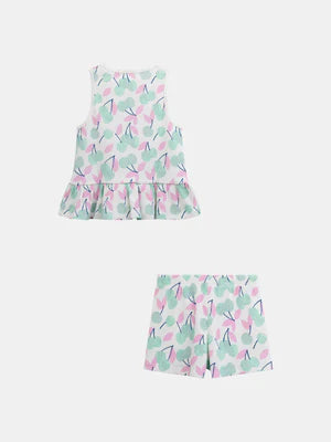 Tank Top Cherry Print Cotton Pajamas