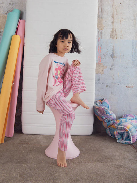 Pink "Hello Sunshine" Print Cotton Pyjamas