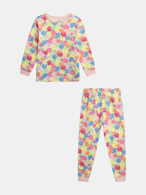 Multicolor Floral Print Cotton Pyjamas