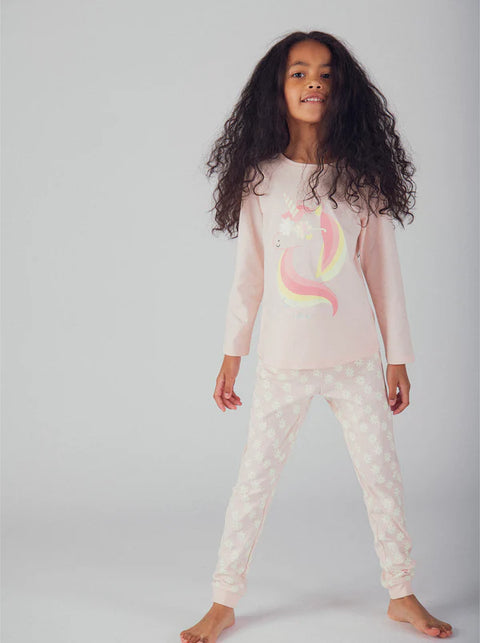 Glow In The Dark Unicorn Print Cotton Pyjamas