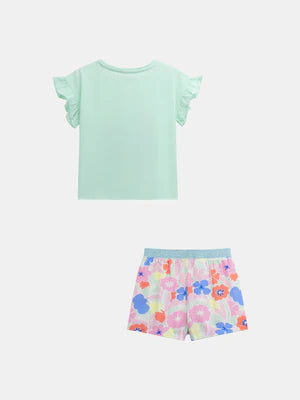 Short Glow In The Dark Floral Print Cotton Pyjamas