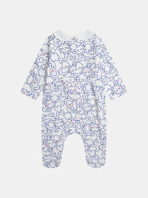 Blue Cotton Dream Print Sleepsuit