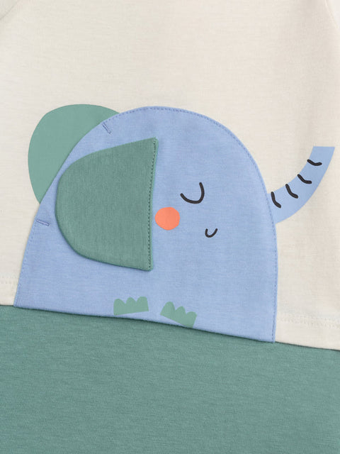Elephant Applique Cotton Romper