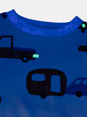 Short Glow In The Dark Car Print Cotton Pyjamas
