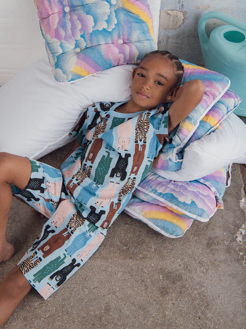 Short Jungle Print Cotton Pyjamas