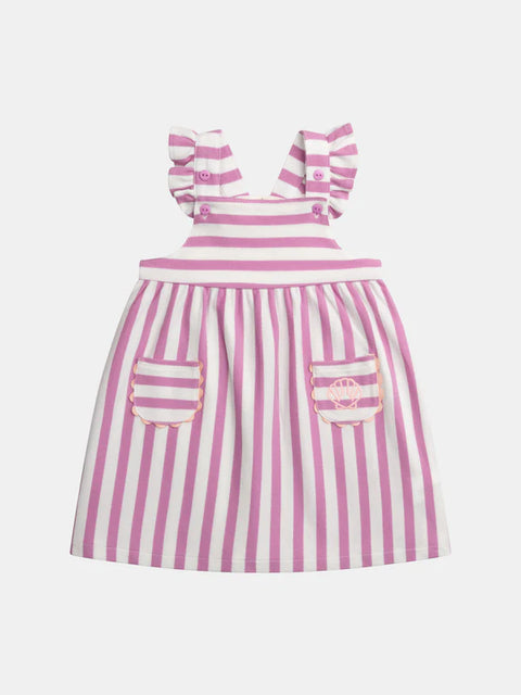 Purple Stripe Cotton Pique Sundress