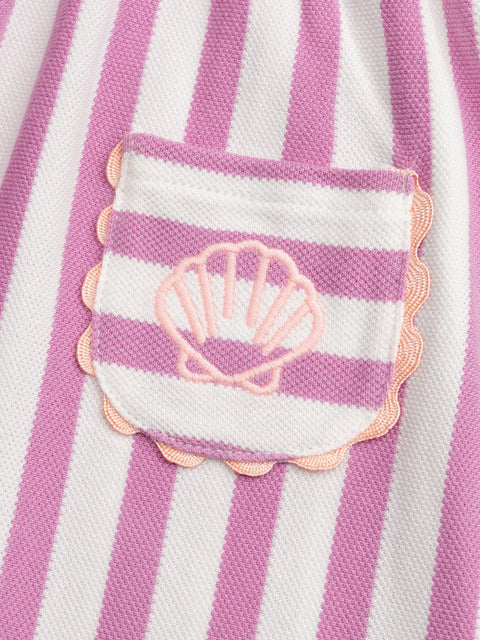 Purple Stripe Cotton Pique Sundress